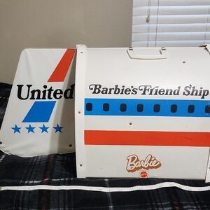 Barbie Airline Carry Case in White, Blue & Red Friendship Plane